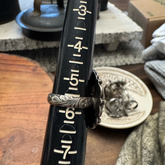 Elegant Royston turquoise and sterling silver Teardrop Ring size 5.75 - Picture 5 of 6